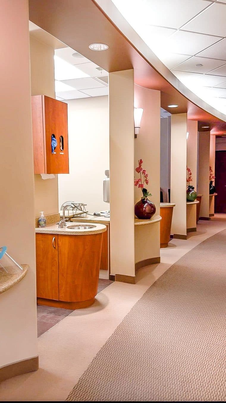 Hallway to the treatment rooms at Promenade Dental in Chandler, AZ